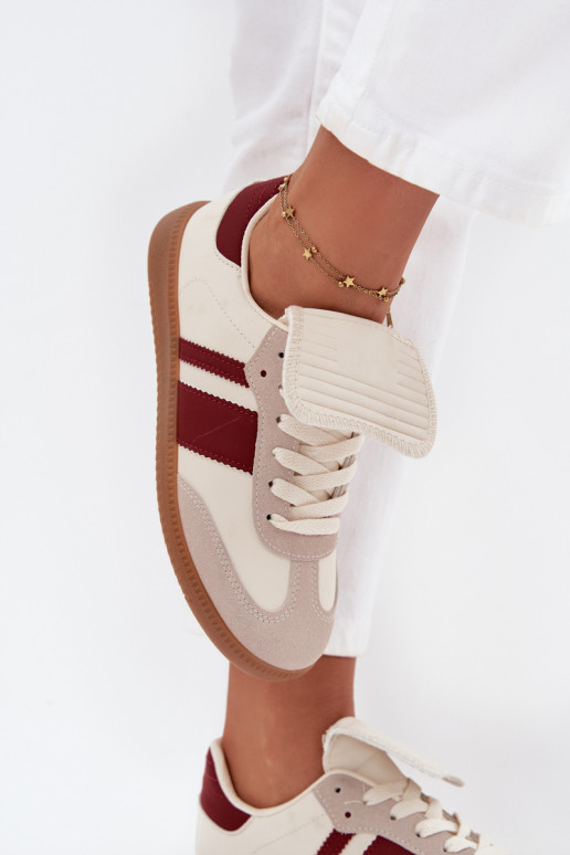 Laag Sneakers model schoenen DamesINyIniniętym Językiem bordeaux Ardira