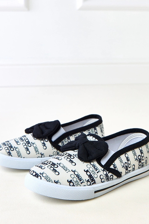 Witte kinder sneakers met strik Missi