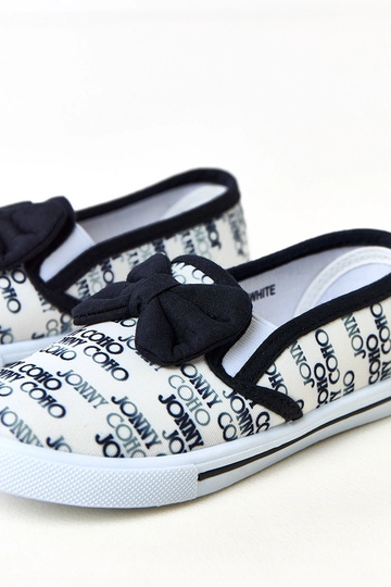 Witte kinder sneakers met strik Missi 2