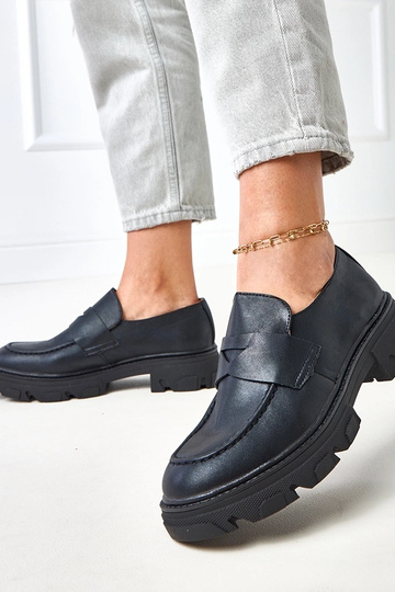 Zwarte matte dames mocassins Kirna 2