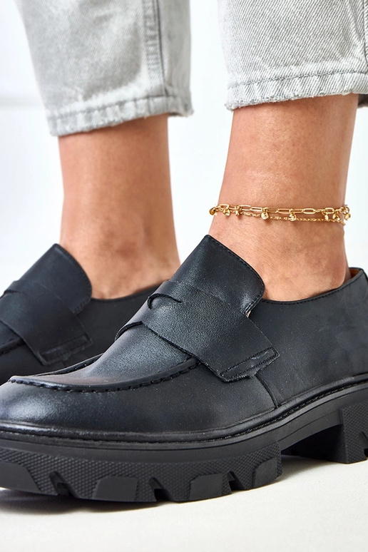 Zwarte matte dames mocassins Kirna