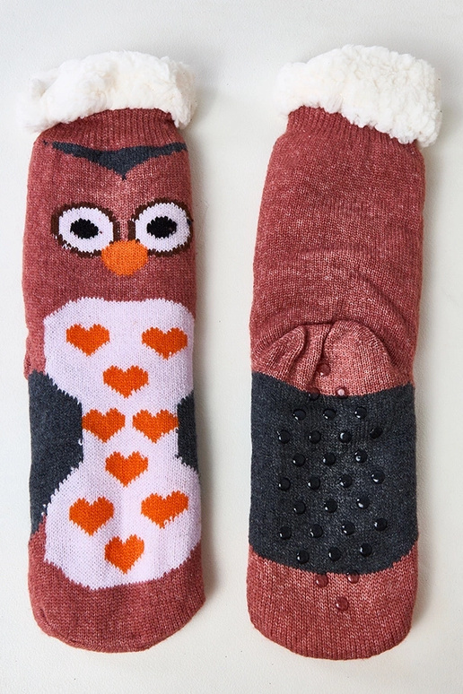 Roze sokken met een uil Lotis Roze sokken met een uil Lotis
