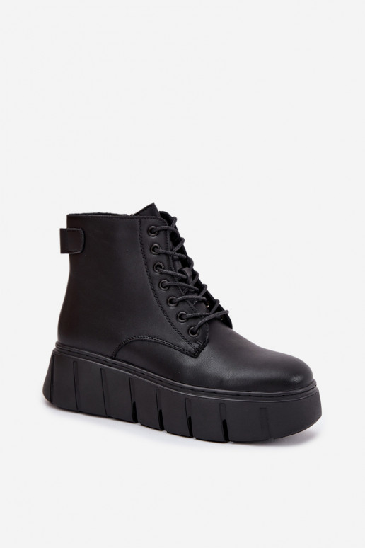 Leer opInarmen Dameslaarzen met platform Vinceza 66803 zInart