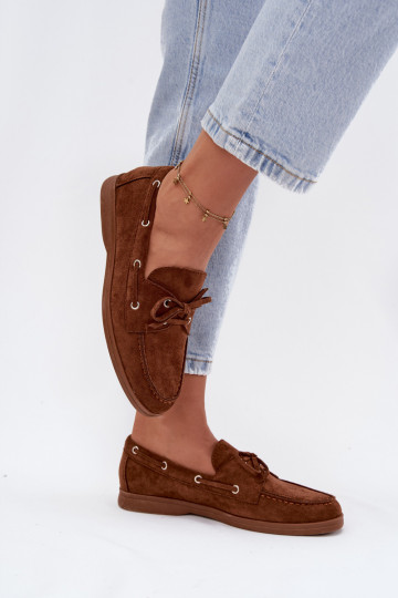 schoenen dames mocassins met stijlvolle details bruine kleur Calivra