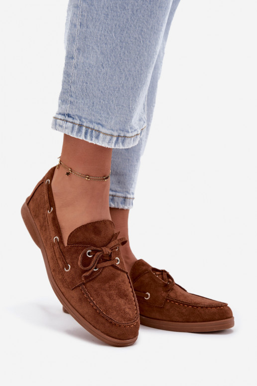 schoenen dames mocassins met stijlvolle details bruine kleur Calivra