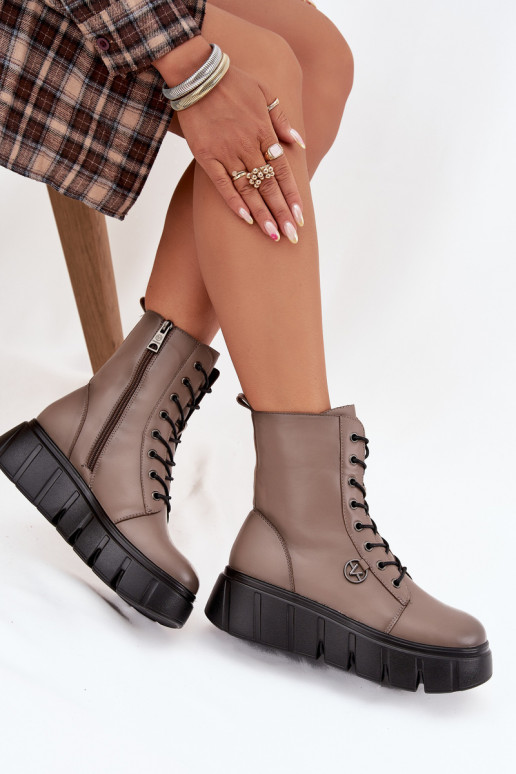 Enkellaarsjes voor Inerknemers Dames met platform opInarmen Vinceza 58588 beige