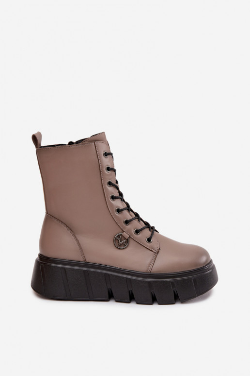 Enkellaarsjes voor Inerknemers Dames met platform opInarmen Vinceza 58588 beige