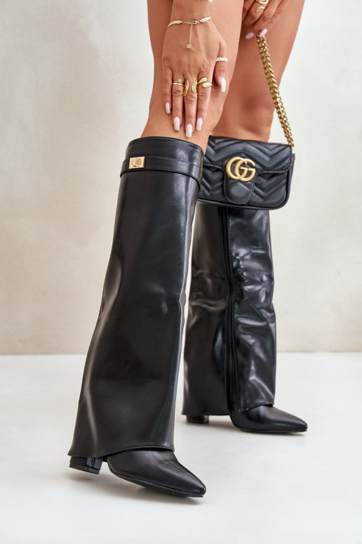 dameslaarzen Eko LeerINyIniniętą CholeInką met hakken zInart Avamora dameslaarzen Eko LeerINyIniniętą CholeInką met hakken zInart Avamora