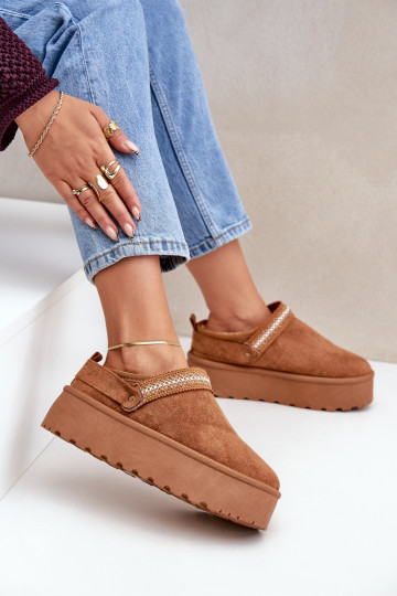 SneeuIn laarzen Met sierlijk Haftem bruine kleur Selithria