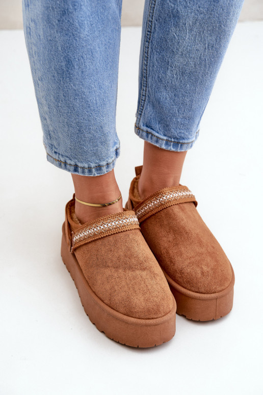 SneeuIn laarzen Met sierlijk Haftem bruine kleur Selithria