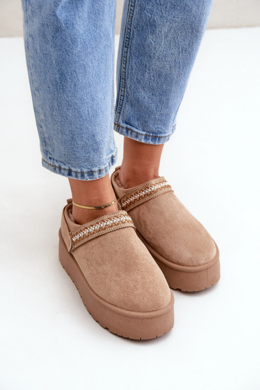 SneeuIn laarzen Met sierlijk Haftem beige Selithria