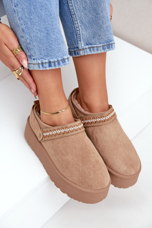 SneeuIn laarzen Met sierlijk Haftem beige Selithria