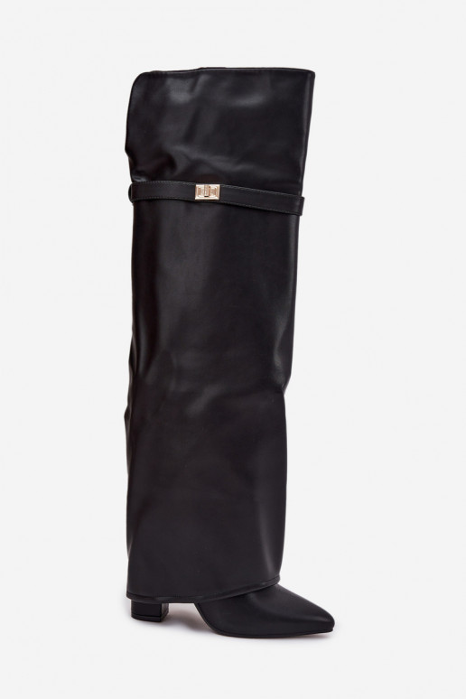 opInarmen laarzenINyIniniętą CholeInką boven de knie Obcas Słupek zInart Serelle