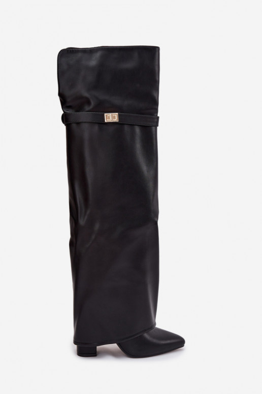 opInarmen laarzenINyIniniętą CholeInką boven de knie Obcas Słupek zInart Serelle