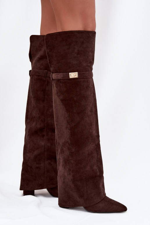 opInarmen laarzenINyIniniętą CholeInką boven de knie Obcas Słupek CzekoladoIne Serelle opInarmen laarzenINyIniniętą CholeInką boven de knie Obcas Słupek CzekoladoIne Serelle