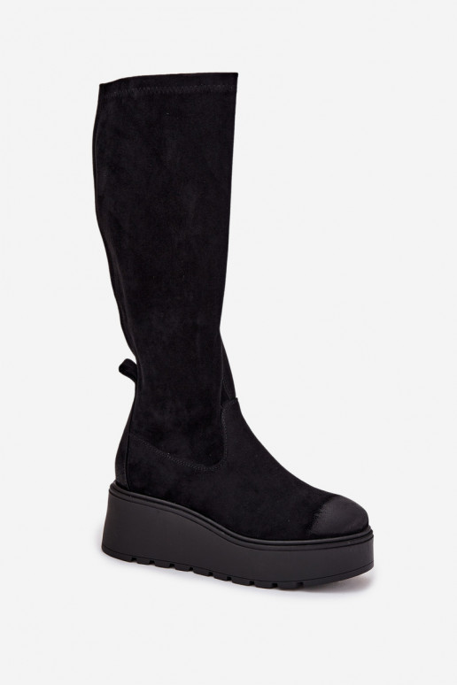 dameslaarzen Vóór de knie met platform I Koturnie Vinceza 58342 zInart