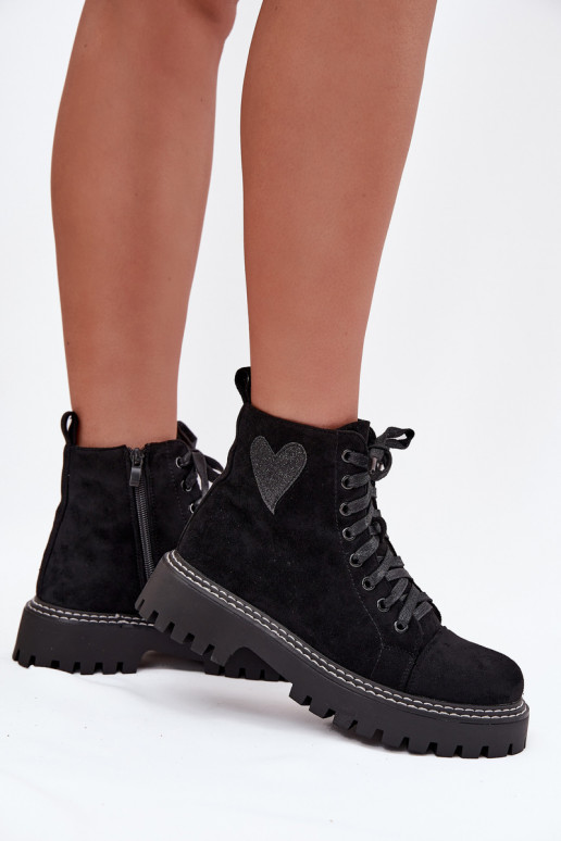 Dameslaarzenmet glanUilenm Hartenm zInart Opriri