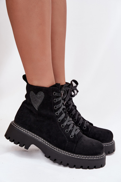 Dameslaarzenmet glanUilenm Hartenm zInart Opriri