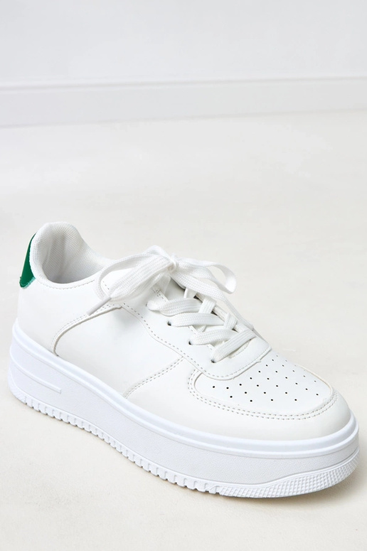 Witte sportschoenen met plateau en... Witte sportschoenen met plateau en...