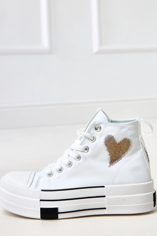 Witte hoge sportschoenen met plateau... Witte hoge sportschoenen met plateau...