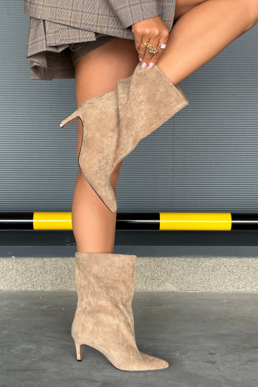 Persistent model Dameslaarzen met dunne hakken beige Solvienne