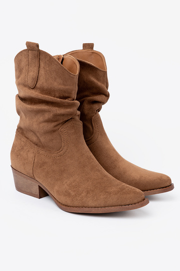 bruine kleur dames laarzen o klasycznym kroju