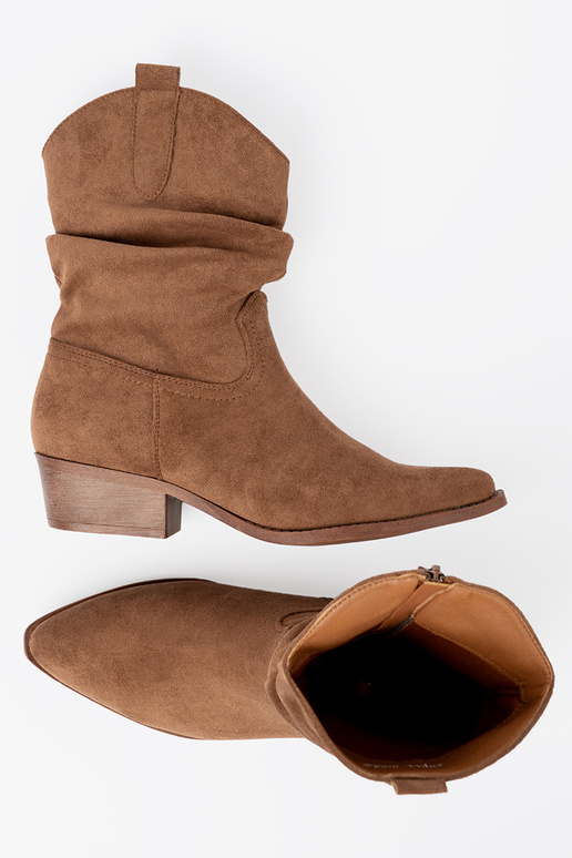 bruine kleur dames laarzen o klasycznym kroju