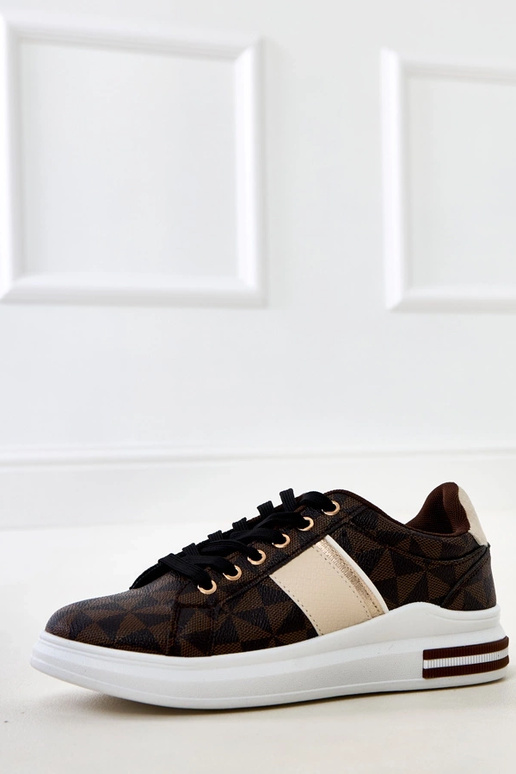 Bruine sneakers met platform en... Bruine sneakers met platform en...