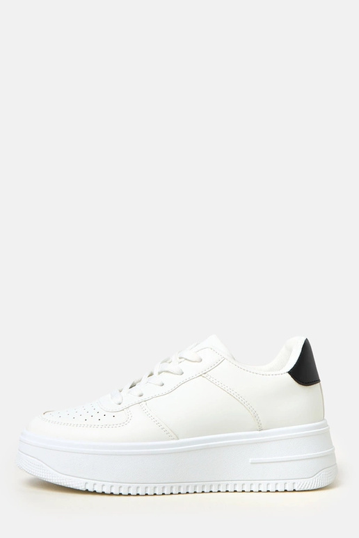 Witte platform sneakers met zwarte... Witte platform sneakers met zwarte...