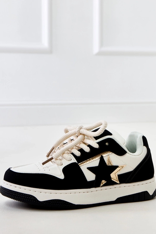 Zwart-witte platform sneakers met... Zwart-witte platform sneakers met...