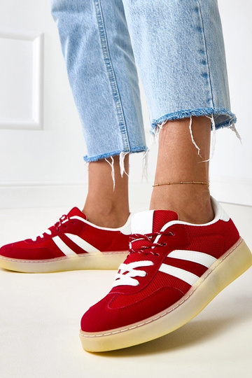 Rode mesh sneakers met witte inleg Weka 2