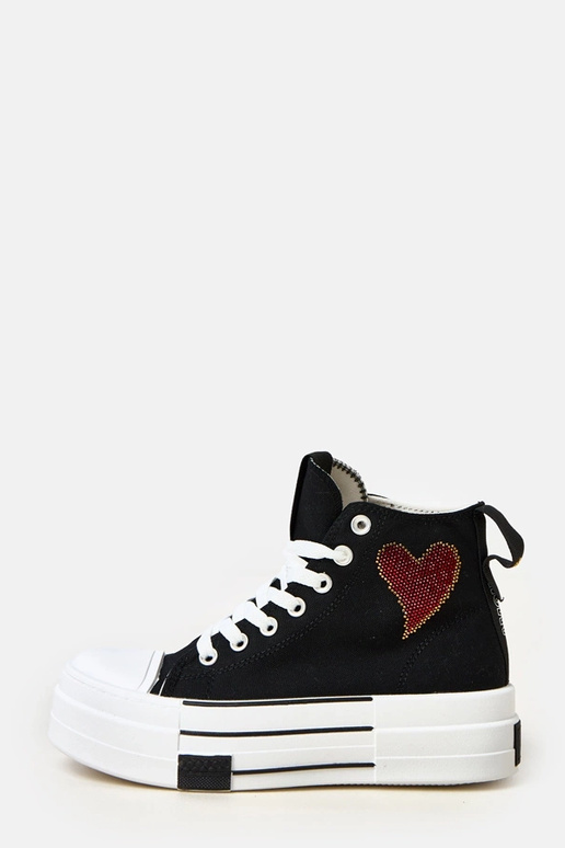Zwarte hoge platform sneakers met... Zwarte hoge platform sneakers met...