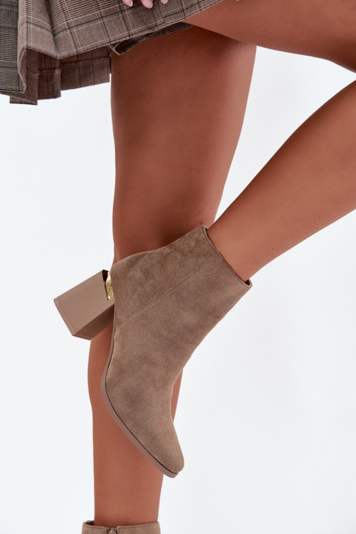 opInarmen Dameslaarzenvan eco-suèdeu beige Brivelle