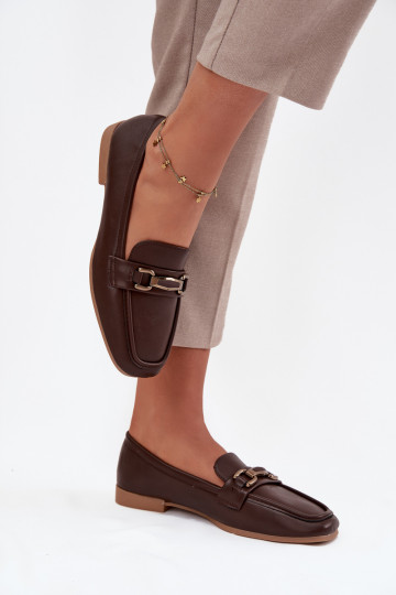 schoenen Mocassins Dames met ornamenten bruine kleur Priscelle