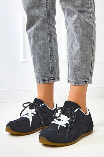 Zwarte sportieve schoenen met dubbele veters Casey 2