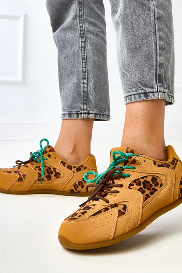 Luipaardprint sportieve schoenen met dubbele veters Casey 2
