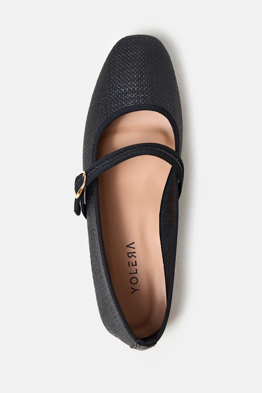 Zwarte gevlochten ballerina's met... Zwarte gevlochten ballerina's met...