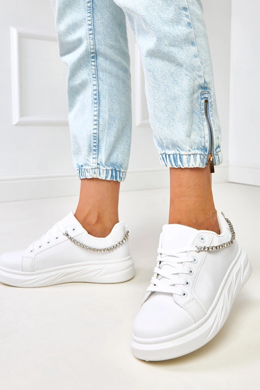 Witte platform sneakers met... Witte platform sneakers met...