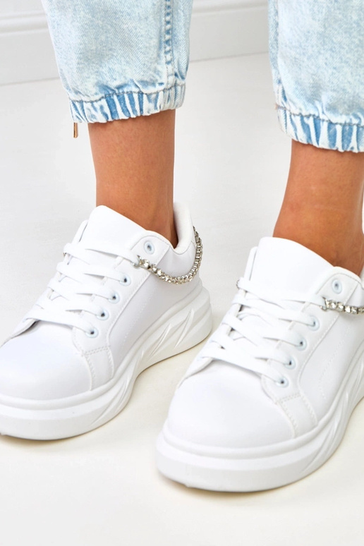 Witte platform sneakers met... Witte platform sneakers met...