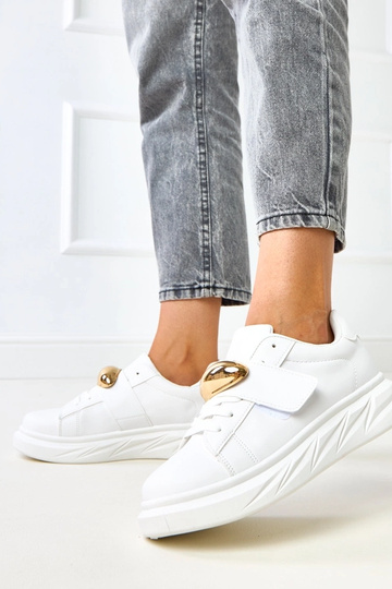 Witte platform sneakers met... 2