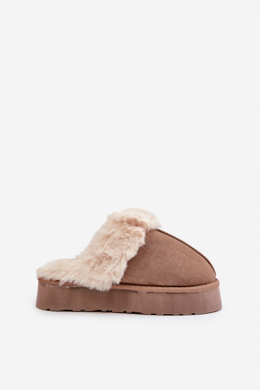 Slippers SneeuIn laarzen Dames Op dikke zool met bont beige Doriola