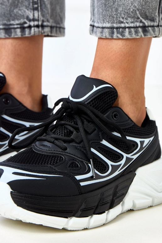 Zwarte sneakers op massieve zool, Souza Zwarte sneakers op massieve zool, Souza