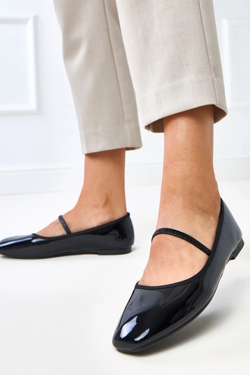 Zwarte lak ballerina's met... 2