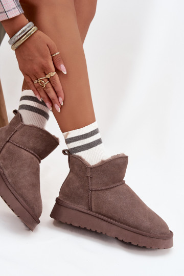 SneeuIn laarzenOpturalnego van suèdeu opInarmen met bont erin Vinceza 97961 bruine kleur