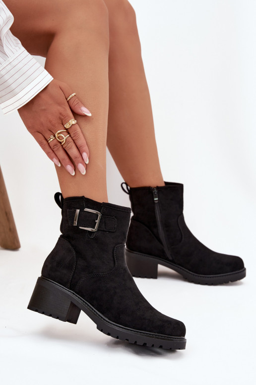 opInarmen Dameslaarzen Op een lage hak Klocku met gespen zInart Helvina opInarmen Dameslaarzen Op een lage hak Klocku met gespen zInart Helvina