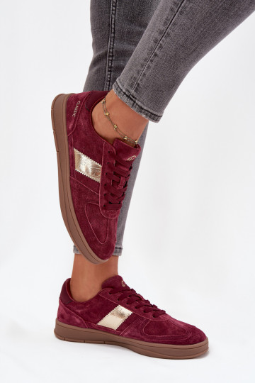van suède Sneakers model schoenen Dames Vinceza 14029 bordeaux