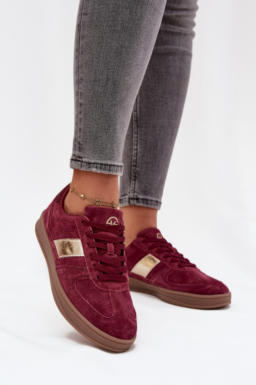 van suède Sneakers model schoenen Dames Vinceza 14029 bordeaux