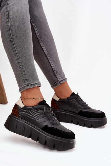 sportieve schoenen dames met platform Vinceza 58565 in zwarte kleur