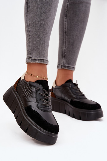 sportieve schoenen dames met platform Vinceza 58565 in zwarte kleur 2