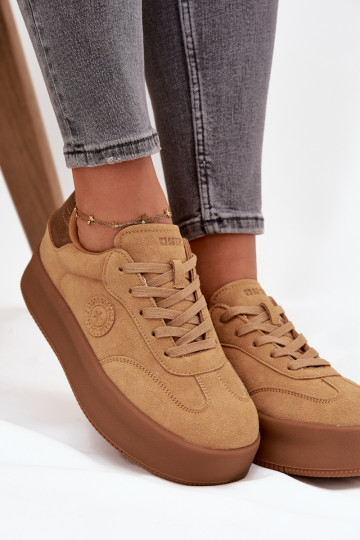 Sneakers model schoenen Dames met platform Big Star SS274762 bruine kleur